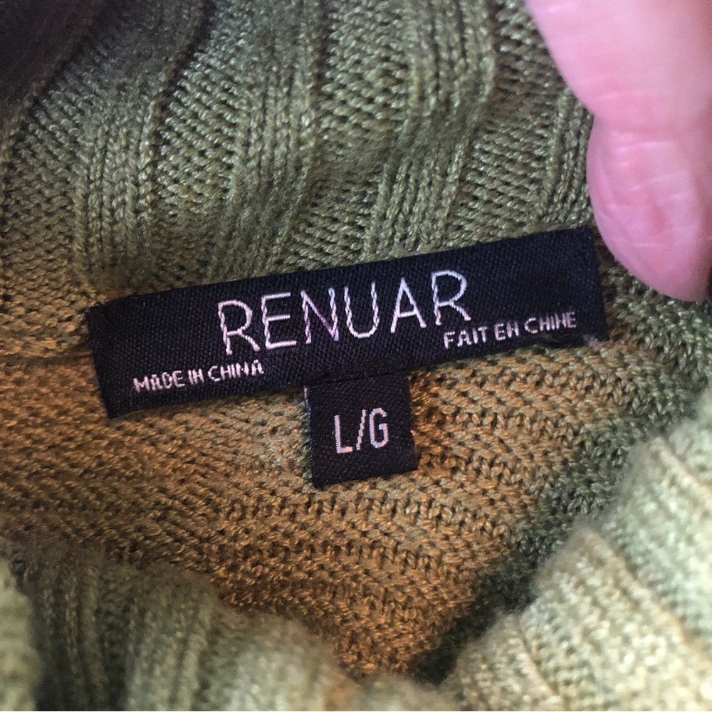 Renuar Green Cowl Neck Sweater Tunic Large - Picture 9 of 9